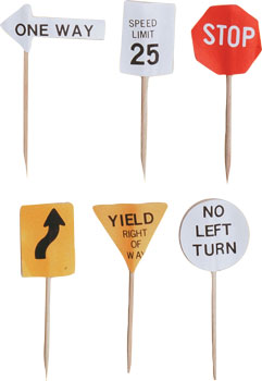 Paper Traffic Sign Picks