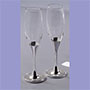 White Glitter Flutes, Pair