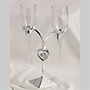 Heart Stand Wedding Flutes Set