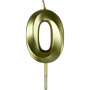 Small Gold Prism Number Candles - #0