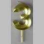 Small Gold Prism Number Candles - #3