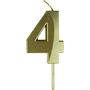 Small Gold Prism Number Candles - #4