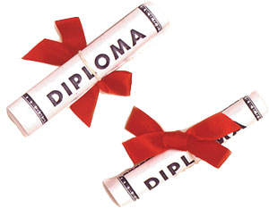 Paper Diploma w/ Bow - Large 4-1/4