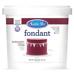 Satin Ice Fondant - Burgundy - 2 lb. Mini
