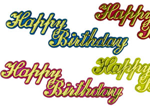 Large Happy Birthday Script Plaques - Asst.