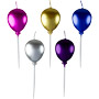 Metallic Balloon Candles On Picks - Asst. Colors
