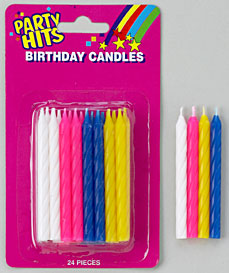 Spiral Candles- Multi- Blister Card