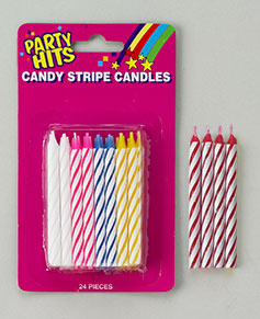 Striped Candles - Red - Blister Card