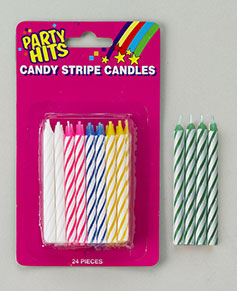 Striped Candles-Green-Blister Card - Master Case