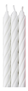 Large Striped Candles - White