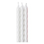 Large Striped Candles - White