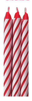 Large Striped Candles - Red