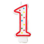 Red & White Number Candle - #1