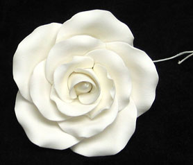 Tea Rose Single W/Wire- Xlge- White