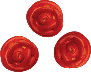 Medium Icing Roses - Red Gloss