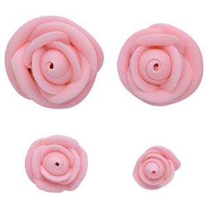 Mixed Size Icing Roses - Pink