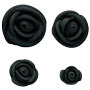 Mixed Size Icing Roses - Jet Black