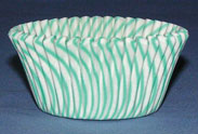 Bake Cups- Green Stripe - Cupcake