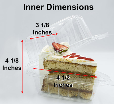 Dozen Tall Wedge Cake Slice Container