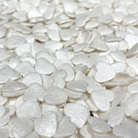 White Pearl Hearts Shaped Sprinkles - 4 oz.