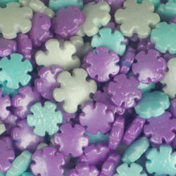 Snowflakes Asst. Colors Shaped Sprinkles - 1 Lb.